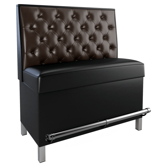Button Tufted Back Restaurant Booth with Metal Legs - Bar Height