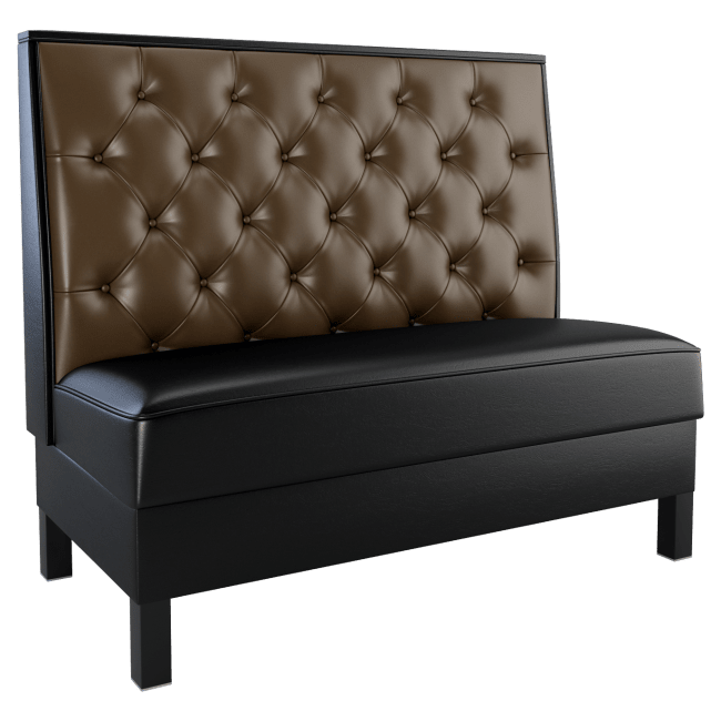 Button Tufted Back Restaurant Booth with Metal Legs