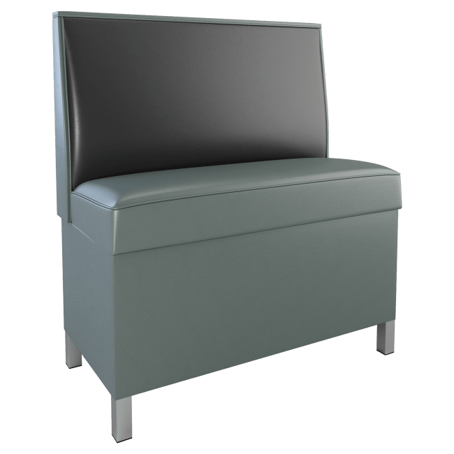 Plain Back Restaurant Booth with Metal Legs - Bar Height