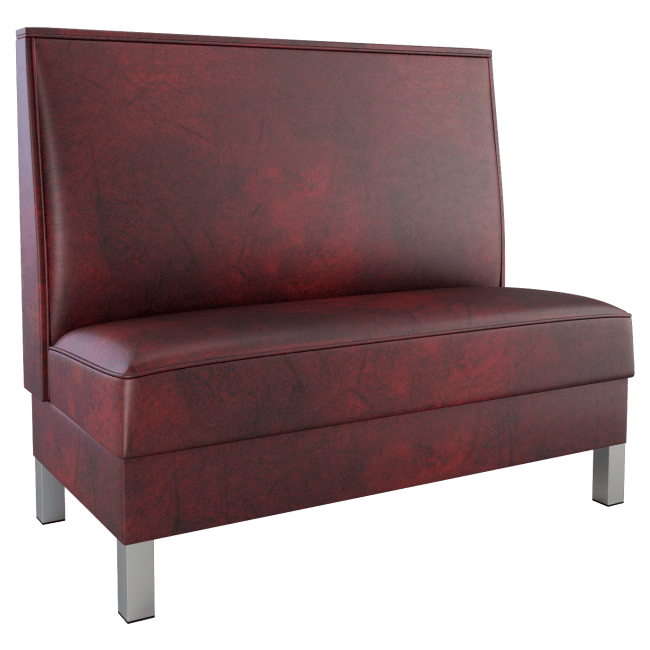 Plain Back Restaurant Booth with Metal Legs
