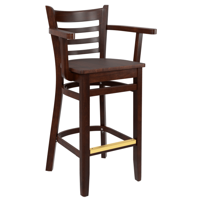 Premium US Made Ladder Back Restaurant Bar Stool With Arms