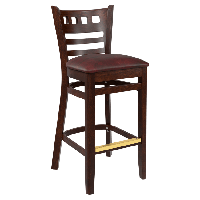 Premium US Made American Back Wood Restaurant Bar Stool