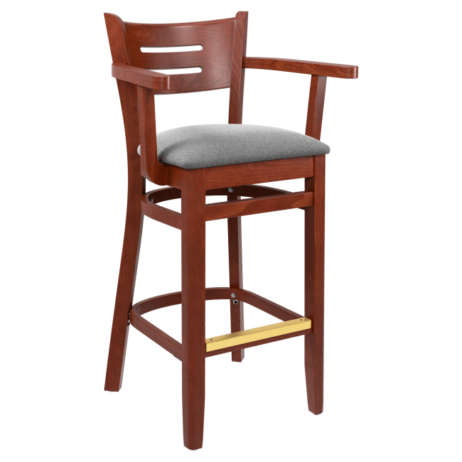Premium US Made Henry Wood Bar Stool with Arms