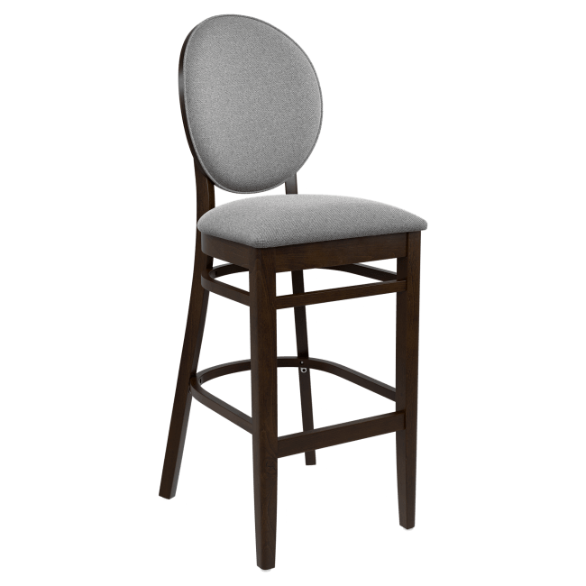 Premium Lorenzo Wood Bar Stool with Padded Back