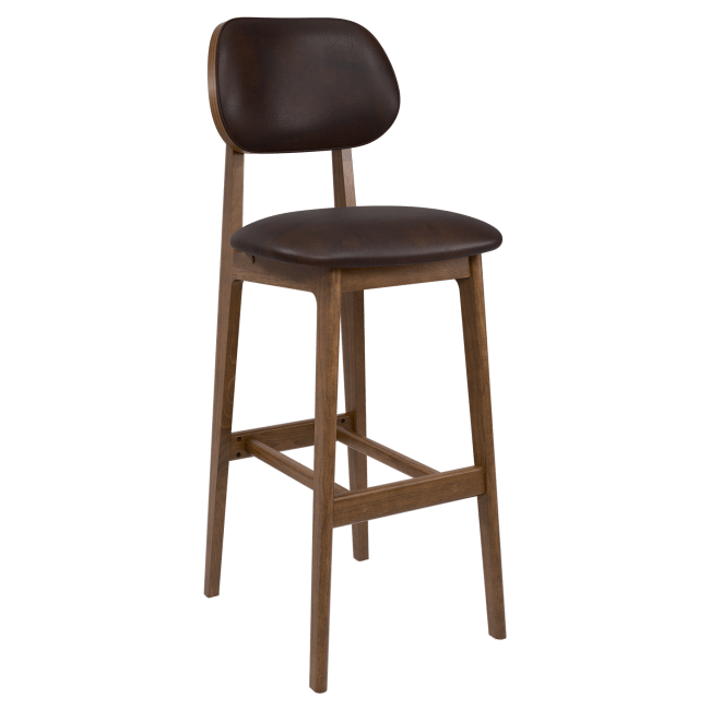 Gisselle Wood Bar Stool with Padded Back