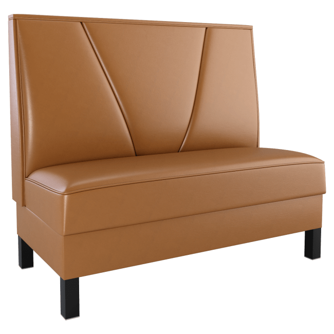 V Shape Back Restaurant Booth with Metal Legs