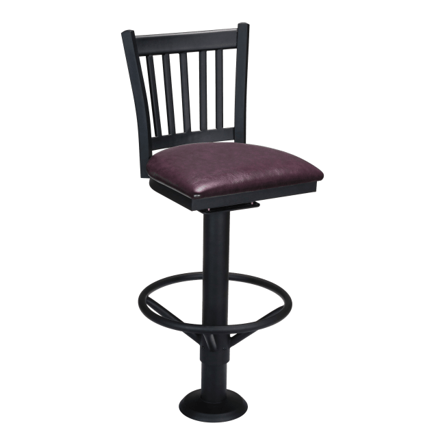 Vertical Slat Bolt Down Metal Swivel Bar Stool