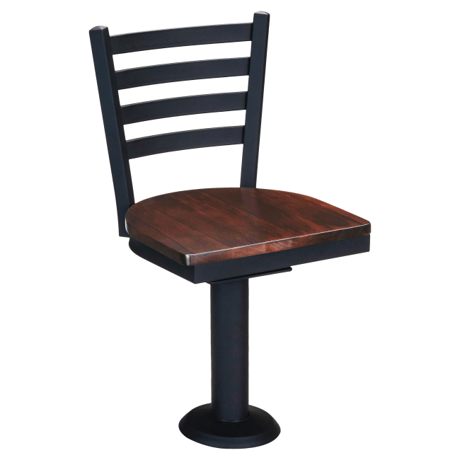 Ladder Back Bolt Down Swivel Metal Chair