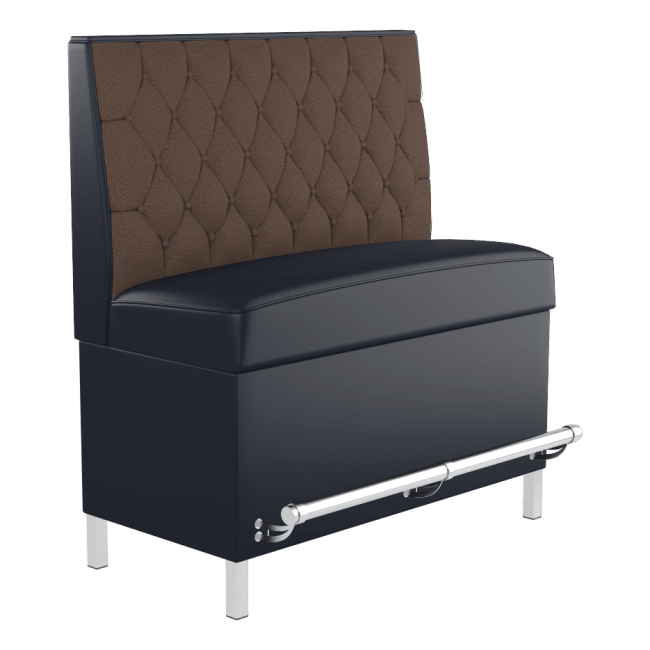 Button Tufted Back Restaurant Booth with Metal Legs - Bar Height