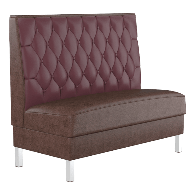 Button Tufted Back Restaurant Booth with Metal Legs