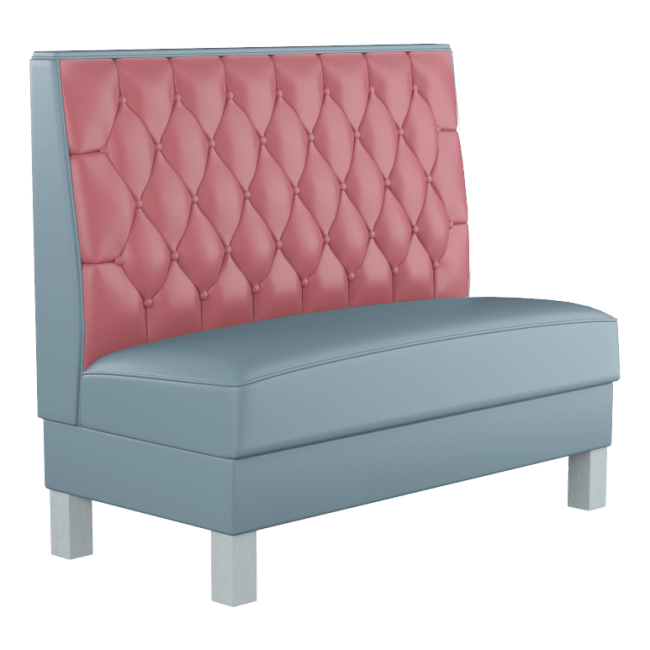 Button Tufted Back Restaurant Booth with Wood Legs