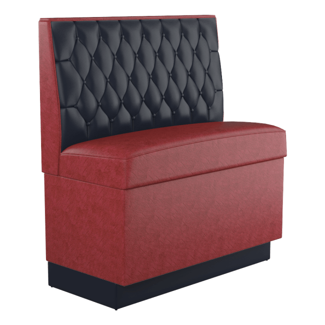 Button Tufted Back Restaurant Booth with Padded Base - Bar Height