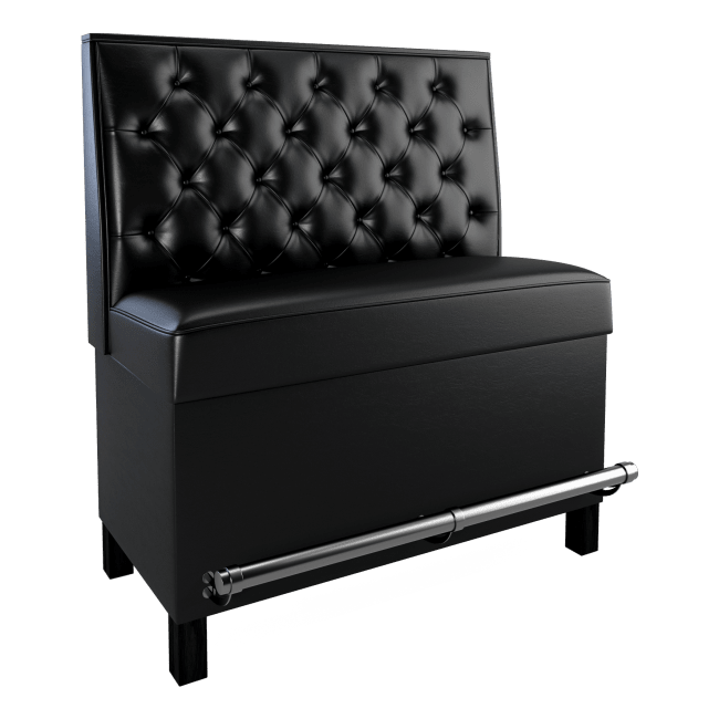 Button Tufted Back Restaurant Booth with Wood Legs - Bar Height