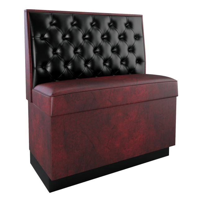 Button Tufted Back Restaurant Booth with Padded Base - Bar Height