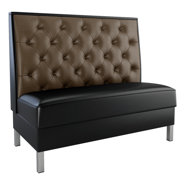 Button Tufted Back Restaurant Booth with Metal Legs