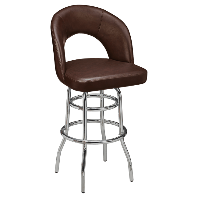 Premium Yali Bucket Swivel Bar Stool with Chrome Frame
