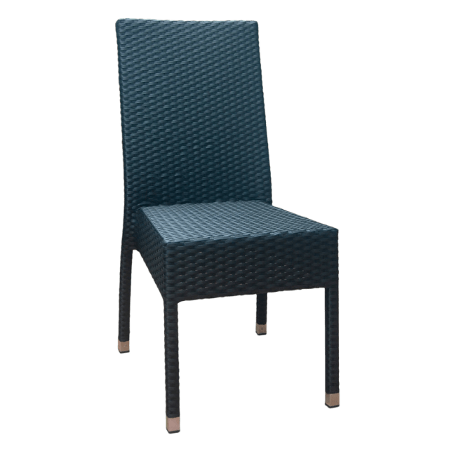 Felix Woven Rattan Patio Chair in Black Finish