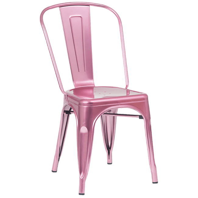 Pink Bistro Style Metal Chair