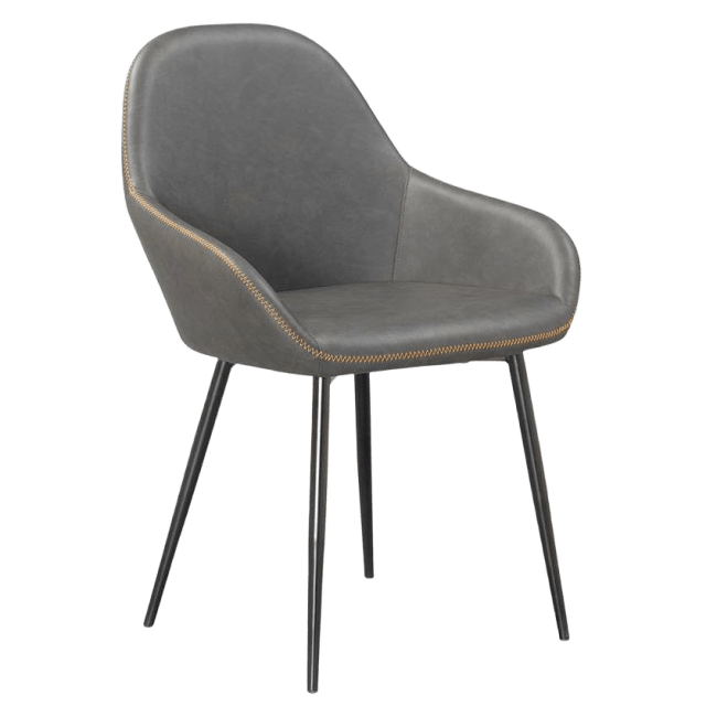 Vintage Style Metal Chair with Padded Seat & Back