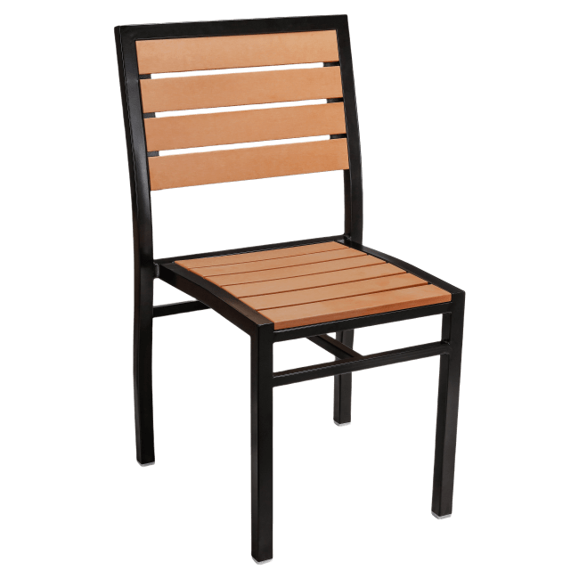 Black Heavy Duty Faux Teak Patio Chair