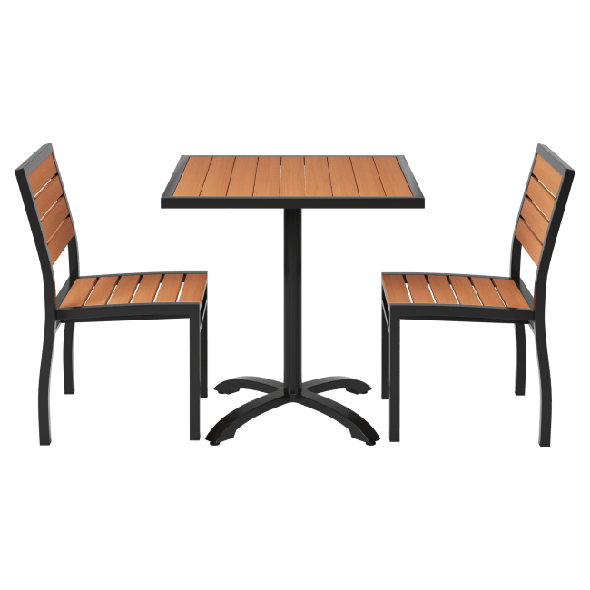 Set of Black Heavy Duty Aluminum Patio Chairs with Table