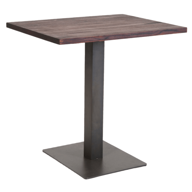 Industrial Series Table with Metal Base and Wood Top
