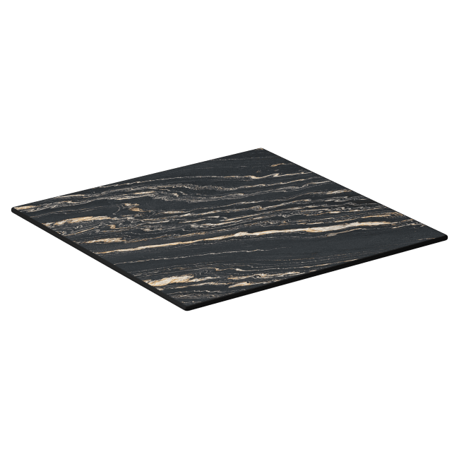 Midnight Marble Outdoor Resin Table Top with Phenolic Edge