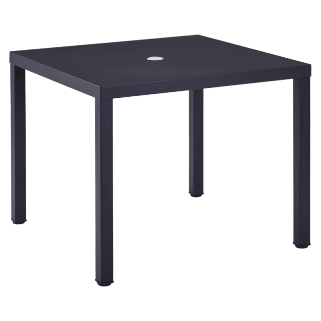 Outdoor Metal Table in Black Finish with Legs