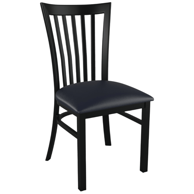 Elongated Vertical Slat Back Restaurant Metal Chair