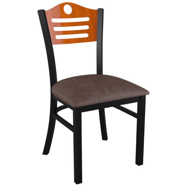 Interchangeable Back Metal Chair with 3 Slats and Circle Back