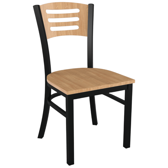 Interchangeable Back Metal Chair with 3 Slats Back
