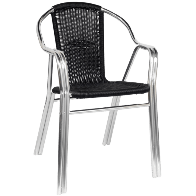 Black Rattan Aluminum Chair