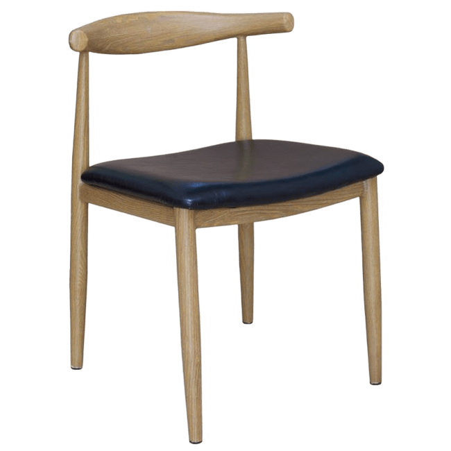 Wood Grain Metal Chair in Natural  Finish