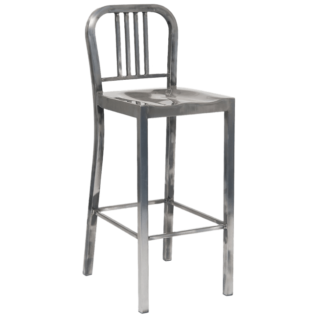 Indoor Metal Bar Stool in Clear Finish