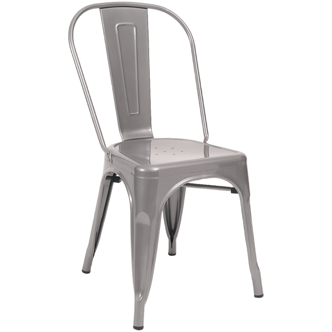 Bistro Style Metal Chair in Clear Frame Finish