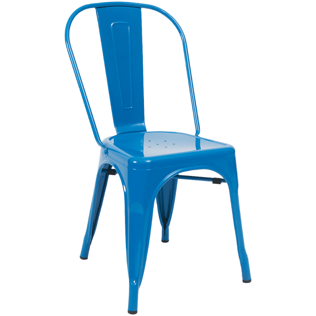 Blue Bistro Style Metal Chair