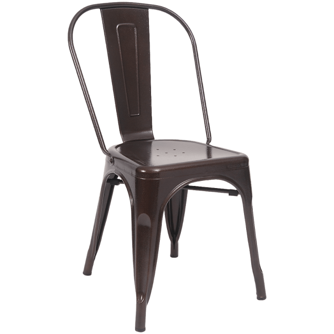 Brown Bistro Style Metal Chair