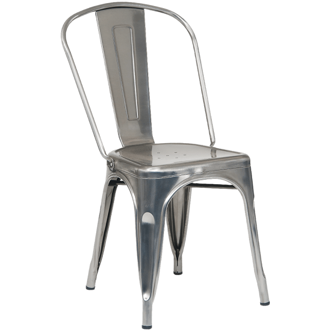 Light Gray Bistro Style Metal Chair