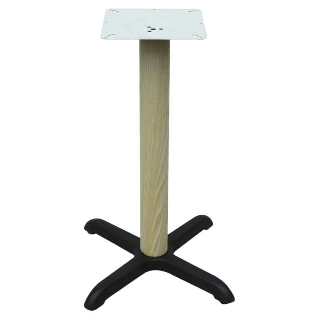 Premium Wood Grain X Prong Table Base - 30" Table Height