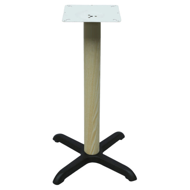 Premium Wood Grain X Prong Table Base - 42" Bar Height