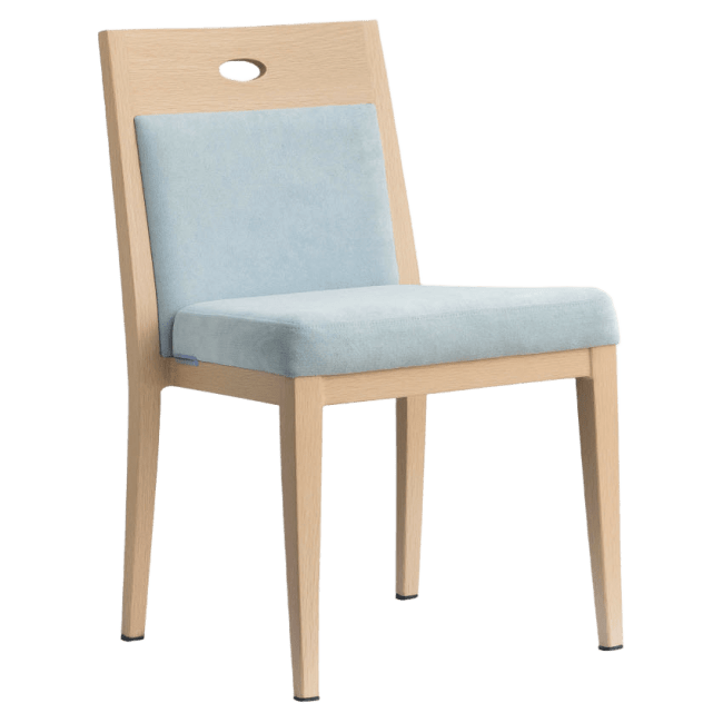 Orson Padded Wood Grain Aluminum Chair