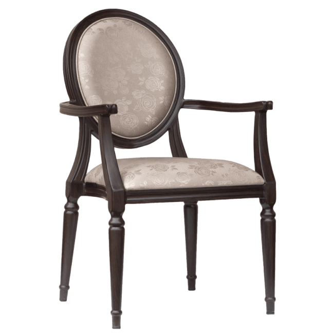 Louis Padded Aluminum Arm Chair