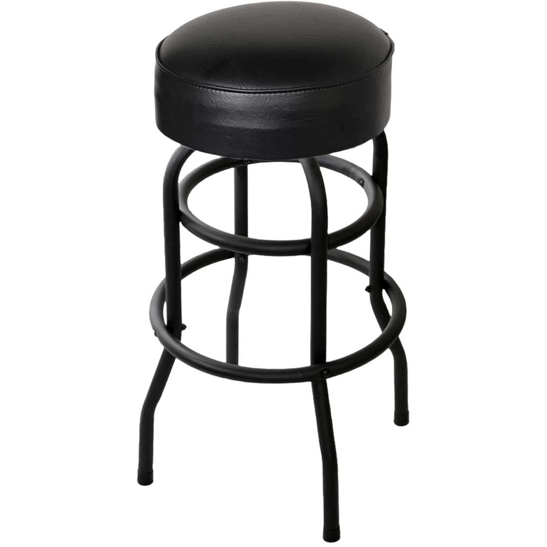 Flash Furniture Double Ring Chrome Barstool with Black Seat