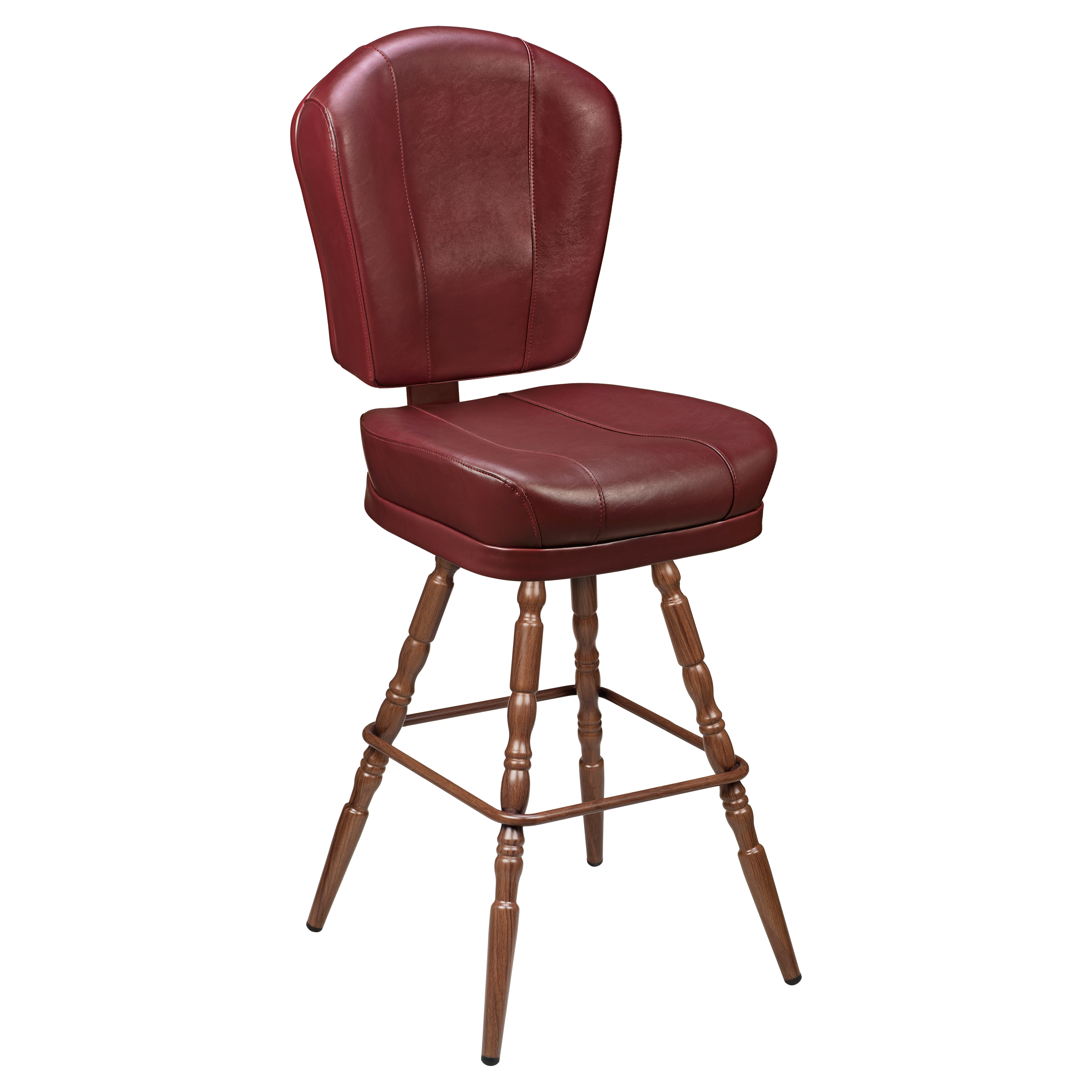 Lusso 3-Channel Premium Casino Bucket Bar Stool with Vintage Frame