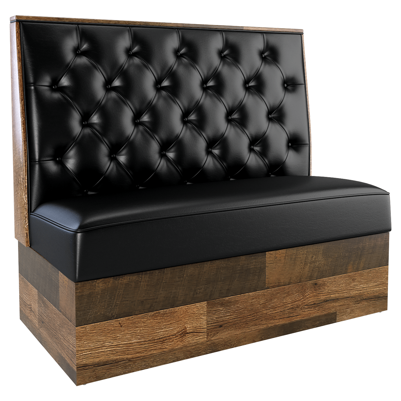 Button Tufted Back Restaurant Booth with Laminate Base
