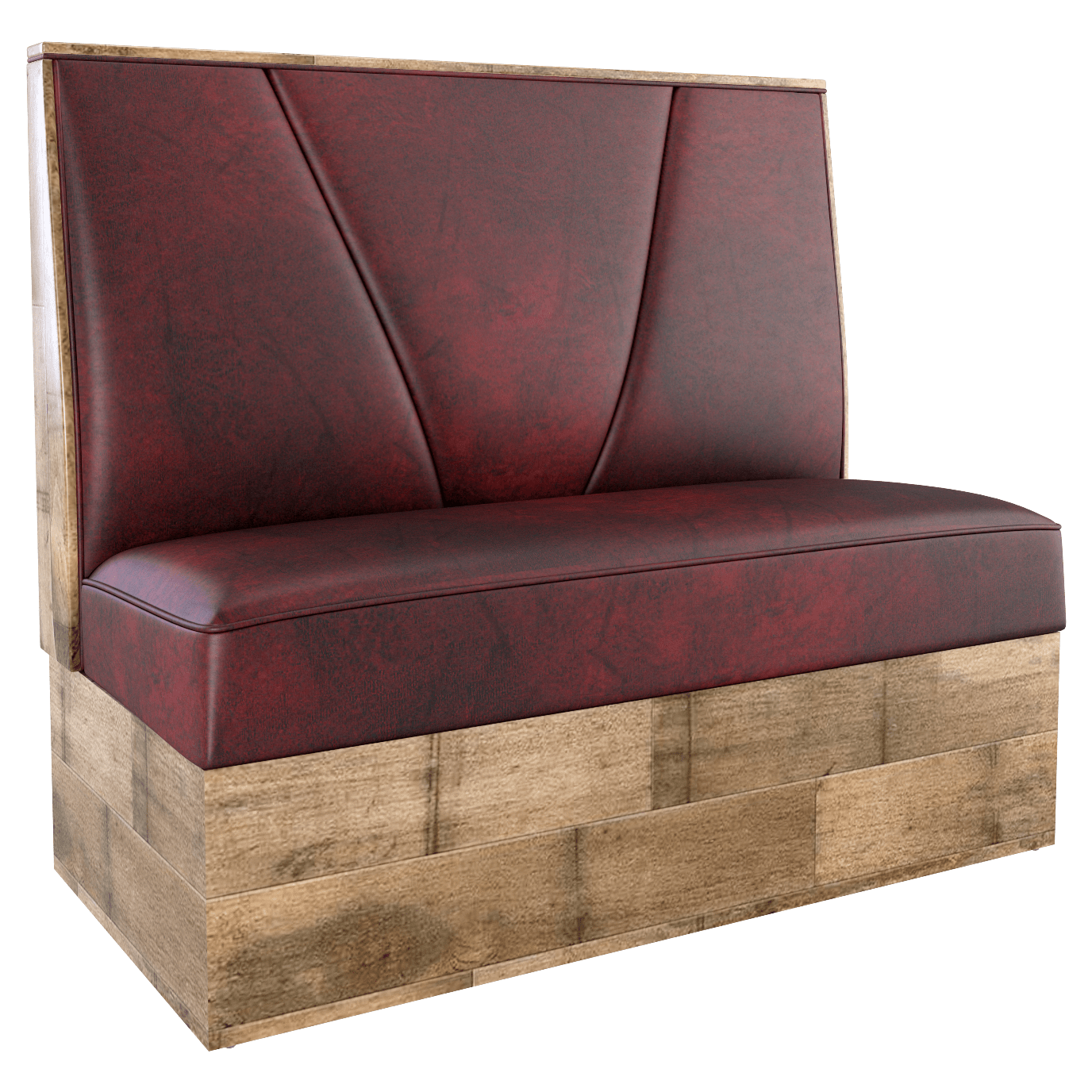 V Shape Back Restaurant Booth with Laminate Base