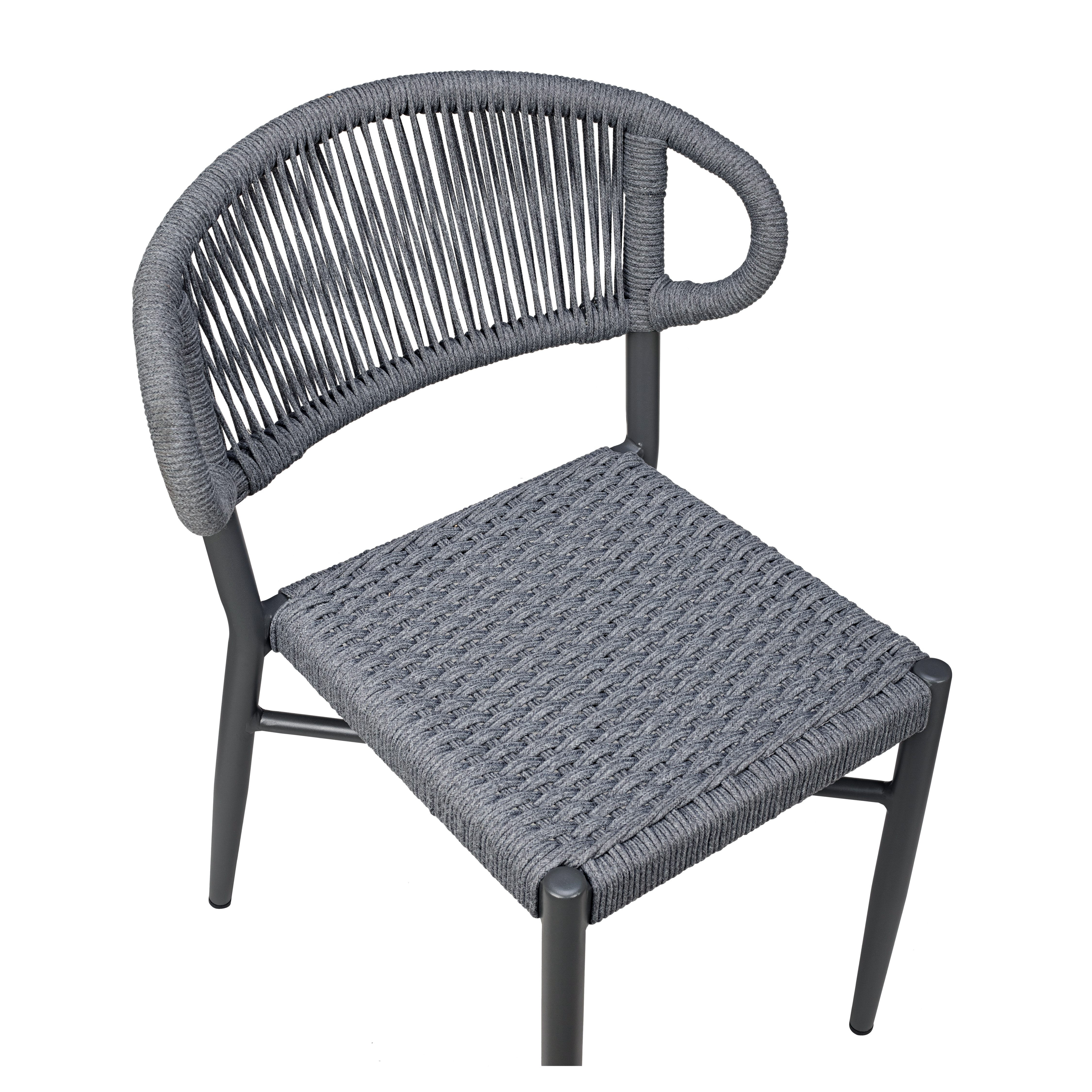 Marina Aluminum Outdoor Chair in Slate Gray Rope