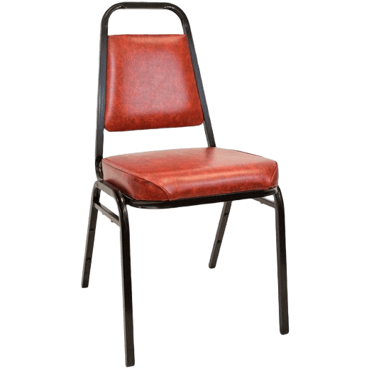 Pack of 4 NOR-FEI1062-SO Black Norwood Commercial Furniture  Heavy-Duty Plastic Stacking Chair w/Padded Seat and Back 