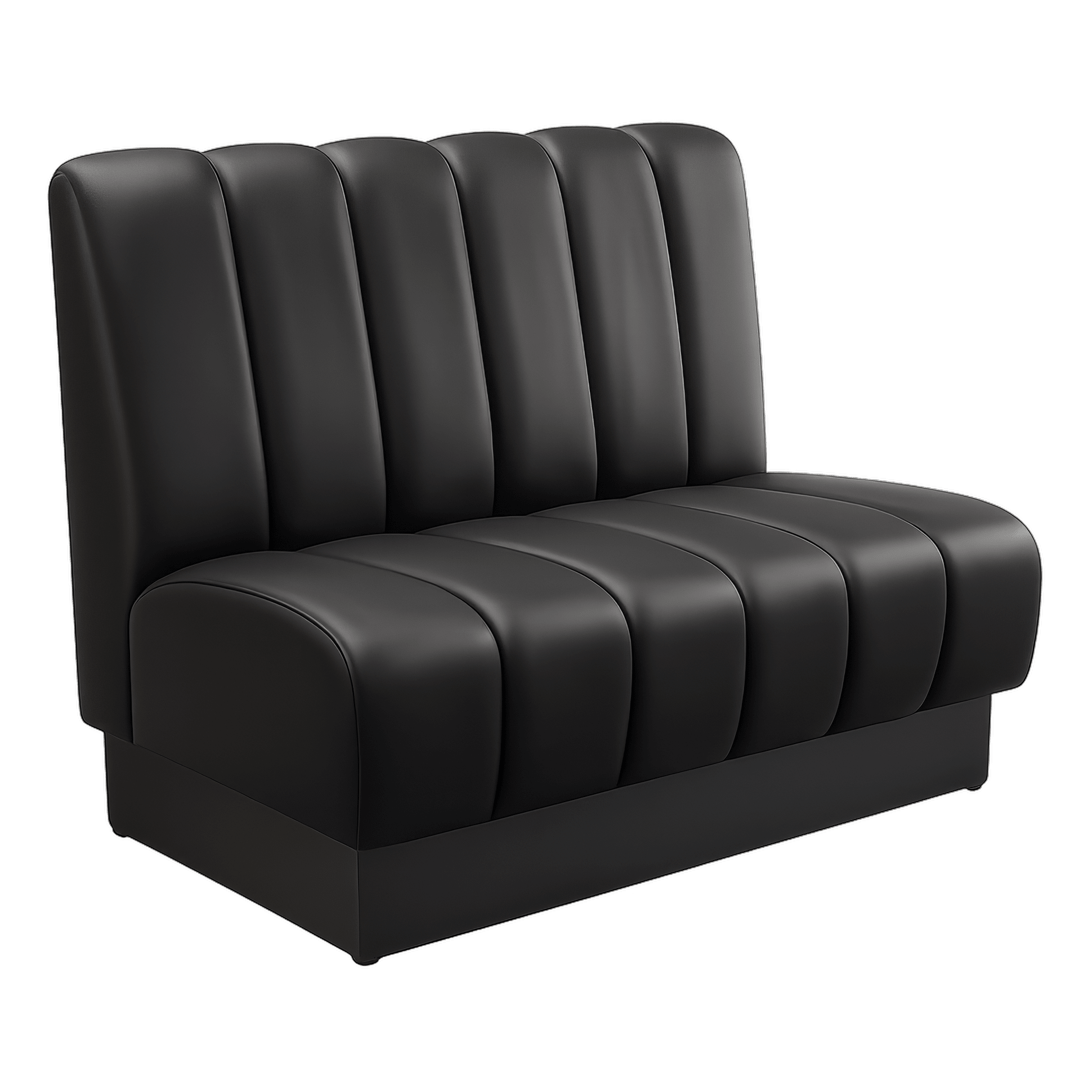 Channeled Booth Back 6 Channel Custom Booth with Pullover Back and Channeled Jumbo Seat