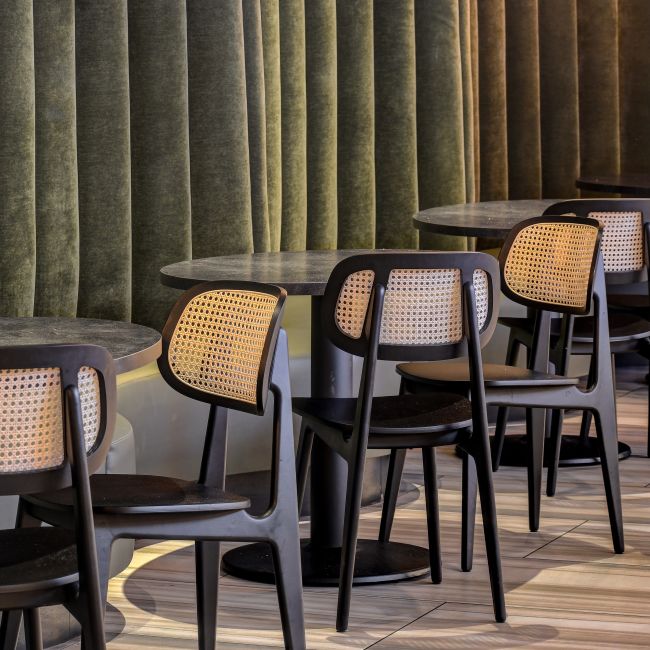 Cane wood restaurant best sale chair